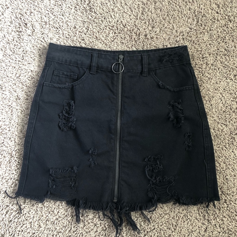 Black jean skirt